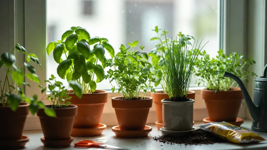 Indoor herb gardening