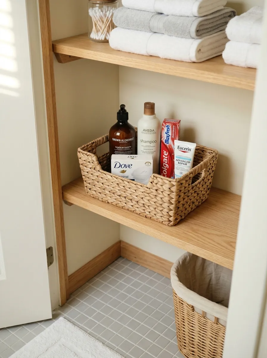 Basket Shelf for Extra Toiletries