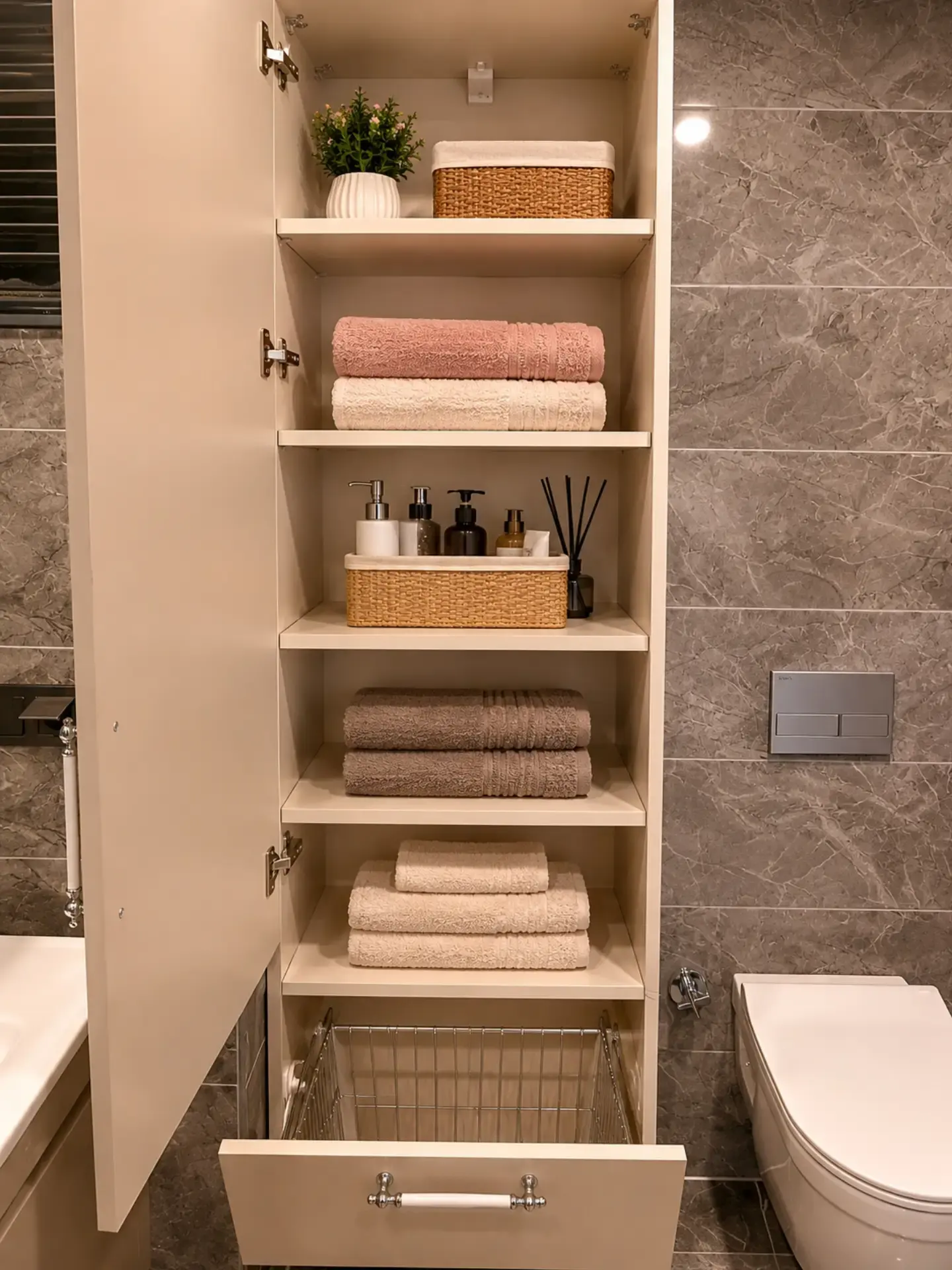 Built In Towel Closet