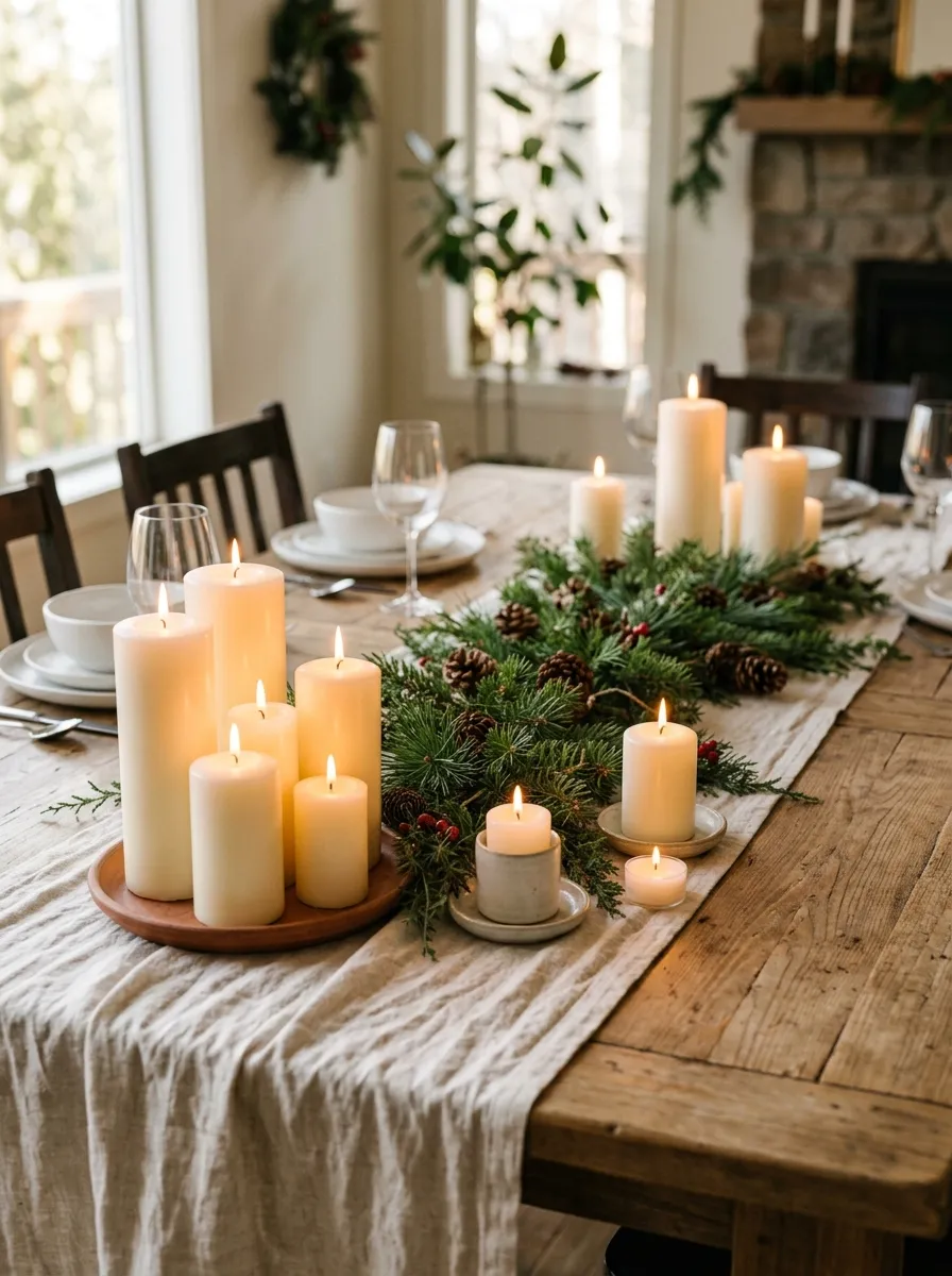Candlelit Christmas Centerpiece