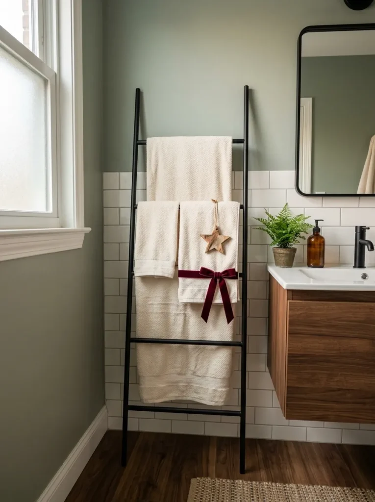 Christmas Ribbon Towel Ladder