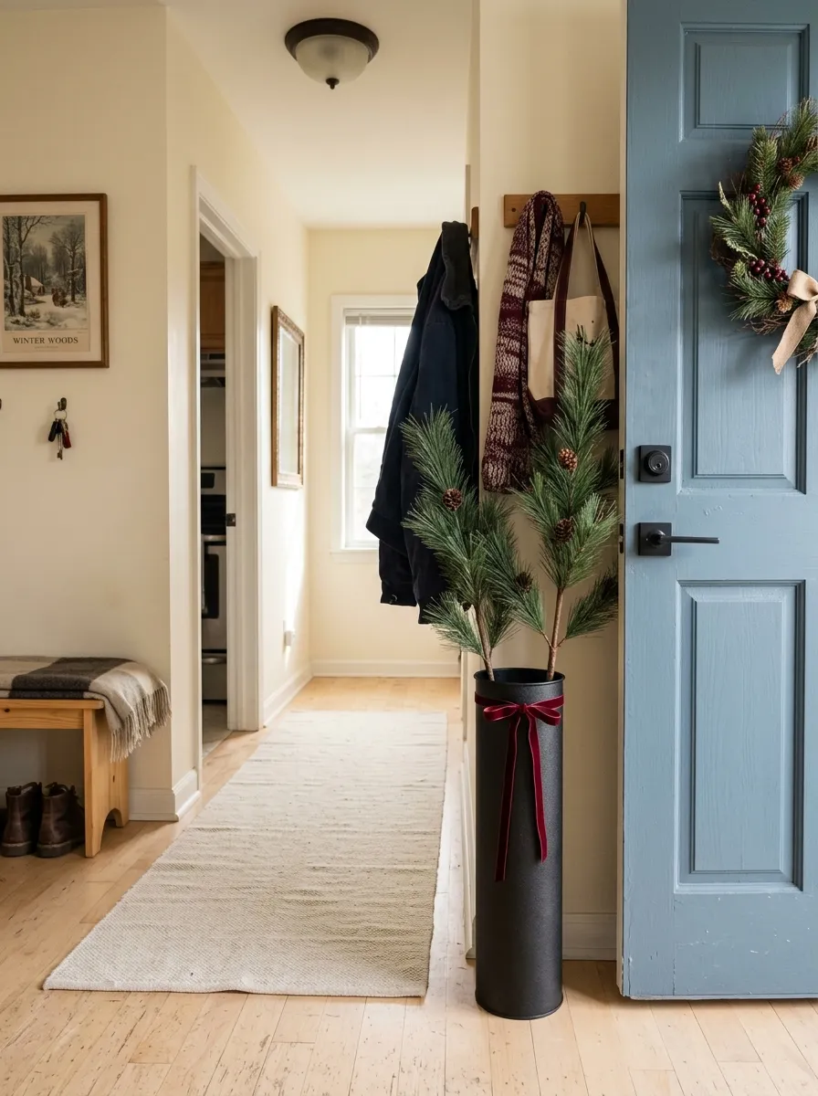 Christmas Umbrella Stand Greenery