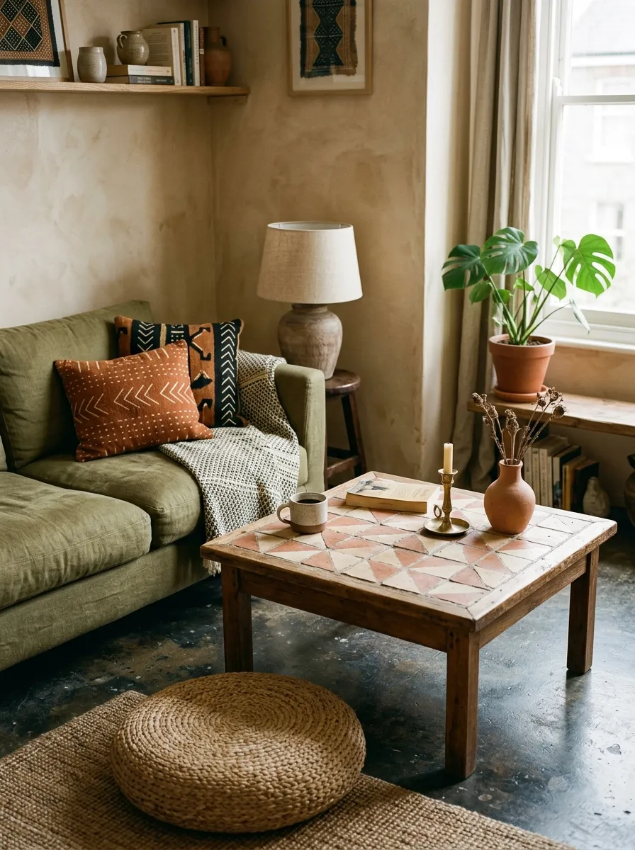 Clay Tile Coffee Table Top