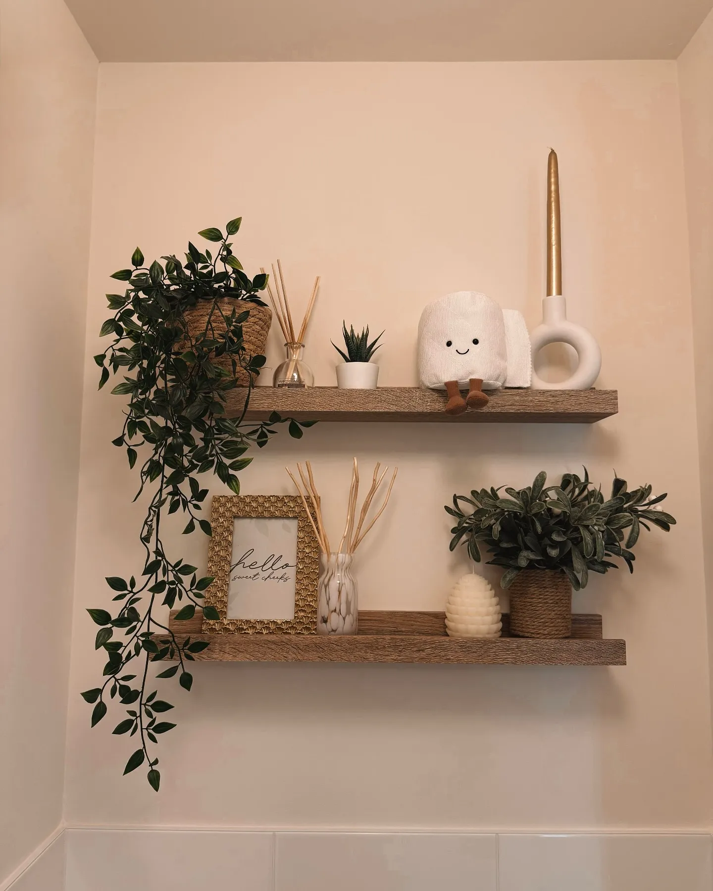 Cozy Botanical Floating Shelves