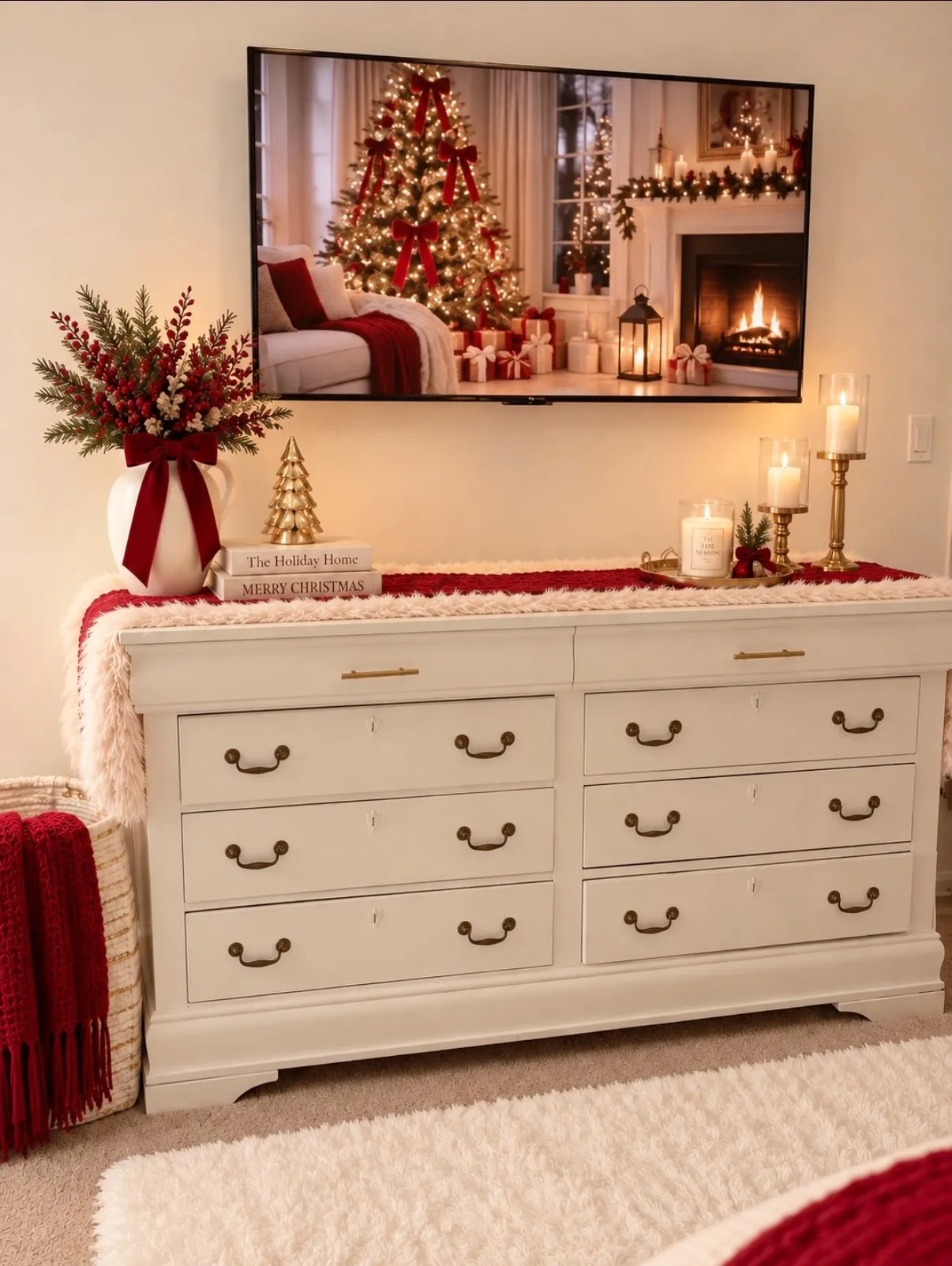Festive Dresser Candle Display