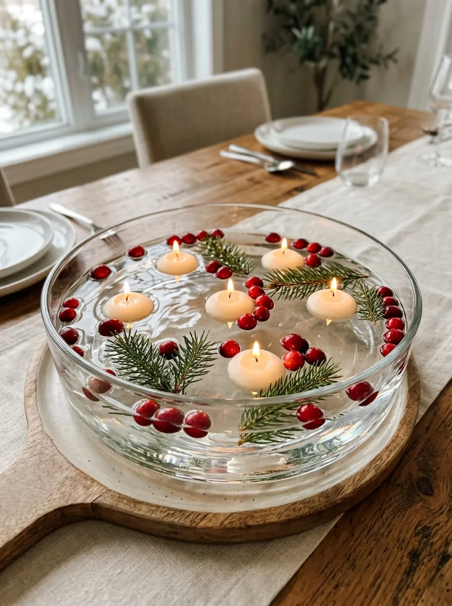 Floating Candle Christmas Bowl