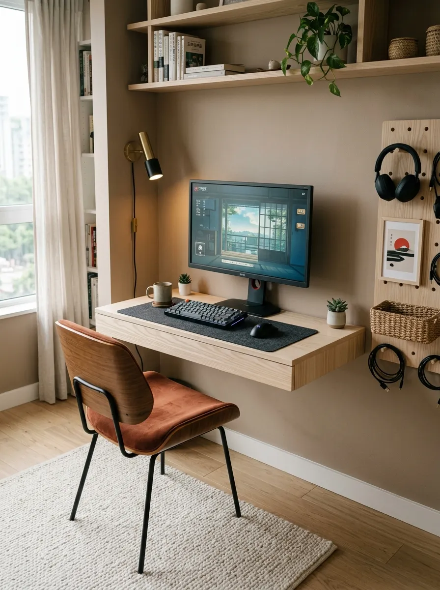 Floating Desk Gaming Wall