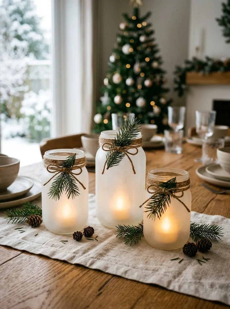 Frosted Mason Jar Glow