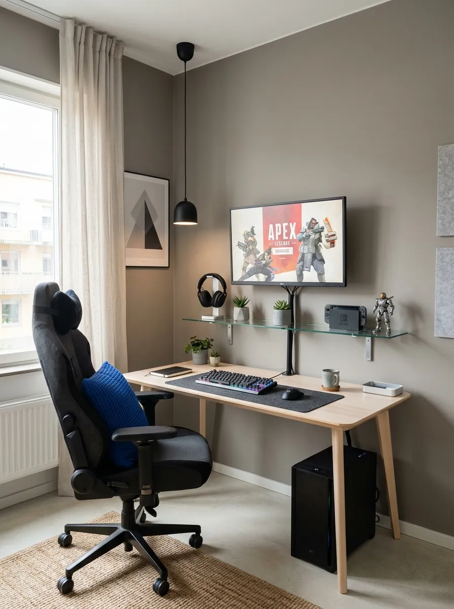 Glass Shelf Gaming Wall