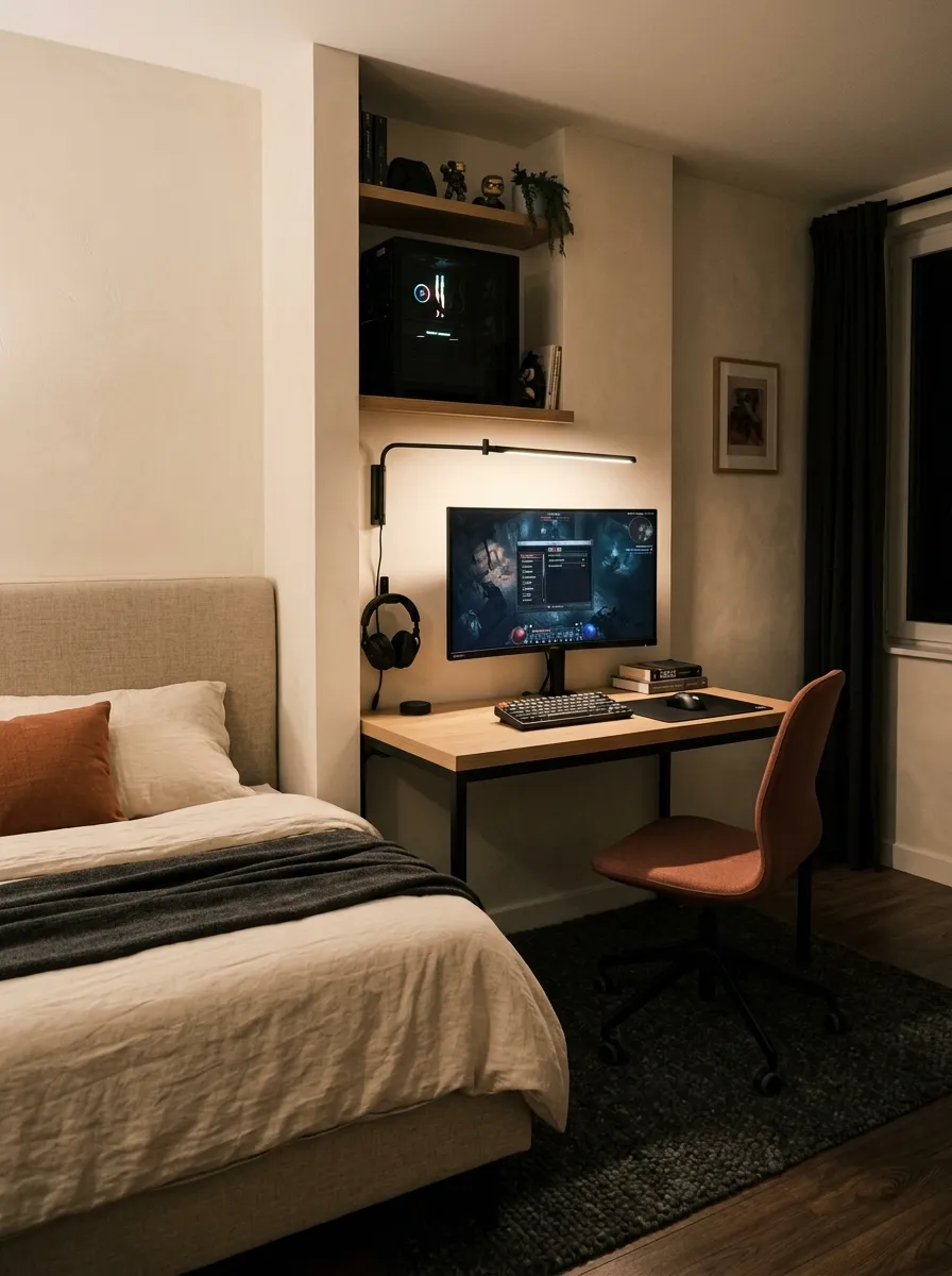 Headboard Gaming Nook
