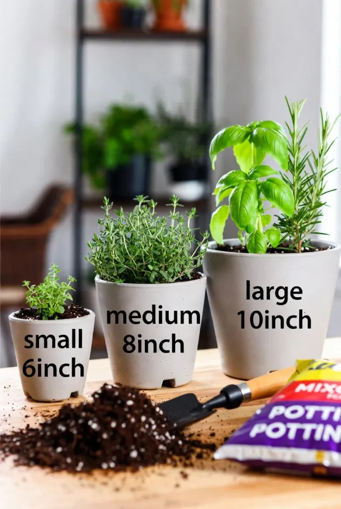 Herb Pot Size Comparison