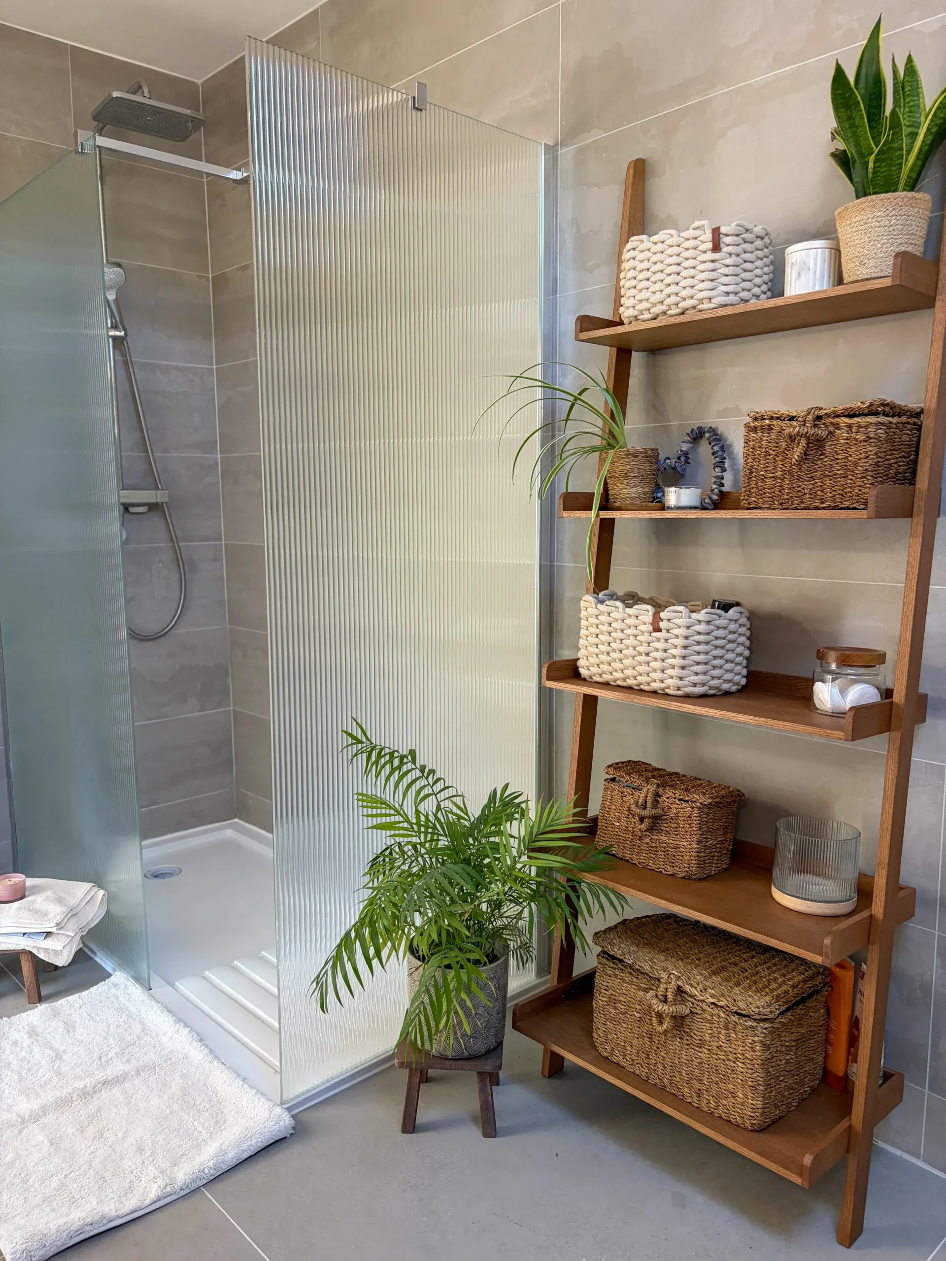 Ladder Shelf Basket Storage