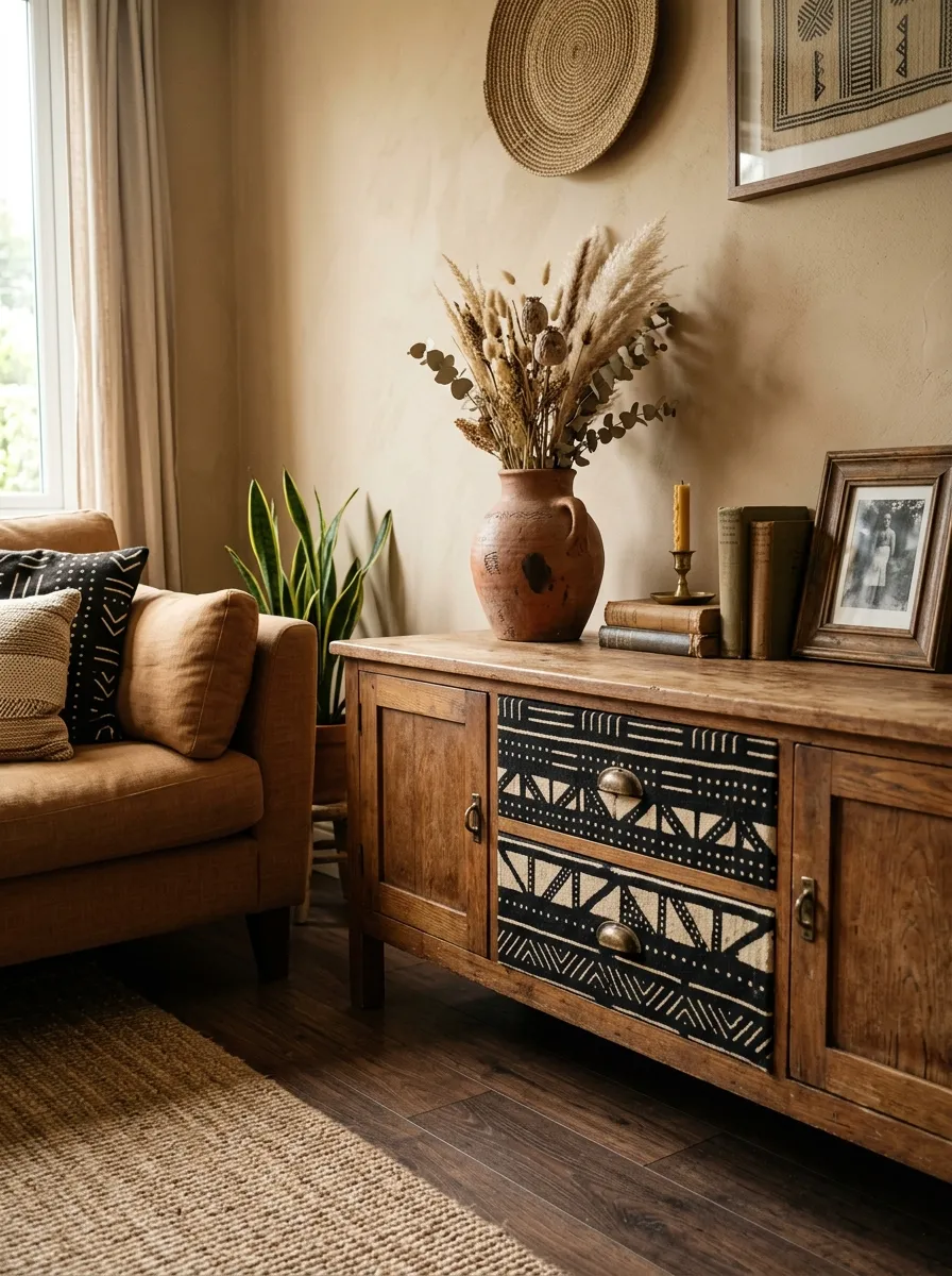 Mudcloth Drawer Front Makeover