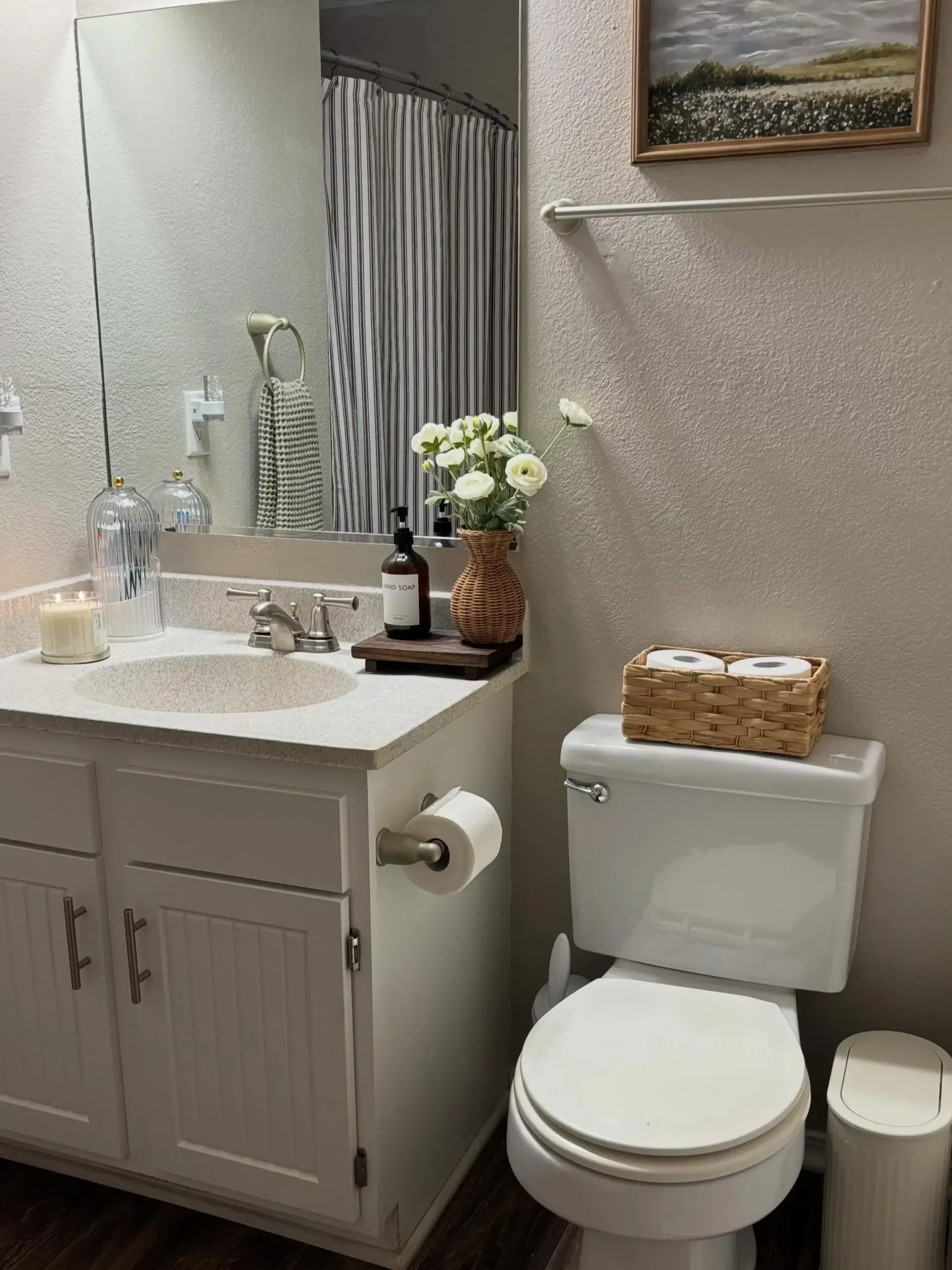 Neutral Woven Bathroom Accents
