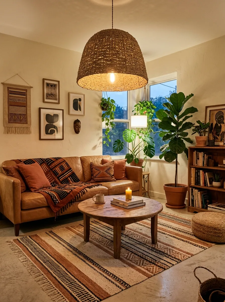 Painted Basket Shade Pendant