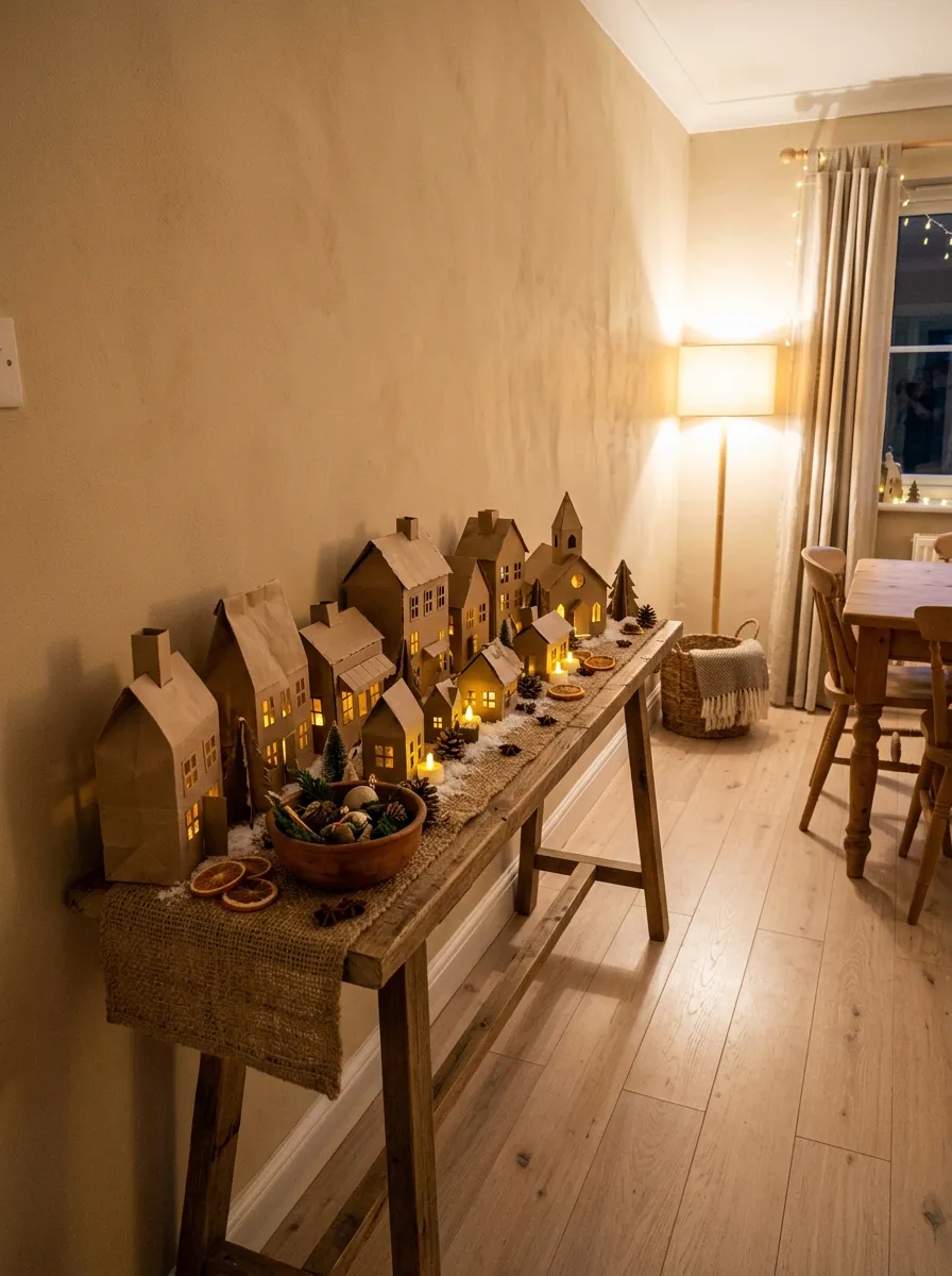 Paper Bag Christmas Village