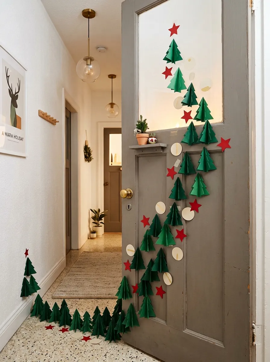 Paper Christmas Tree Door Trail