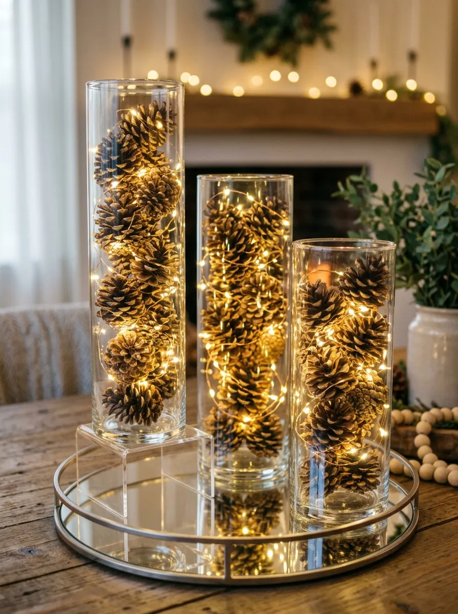 Pinecone and Fairy Light Glow