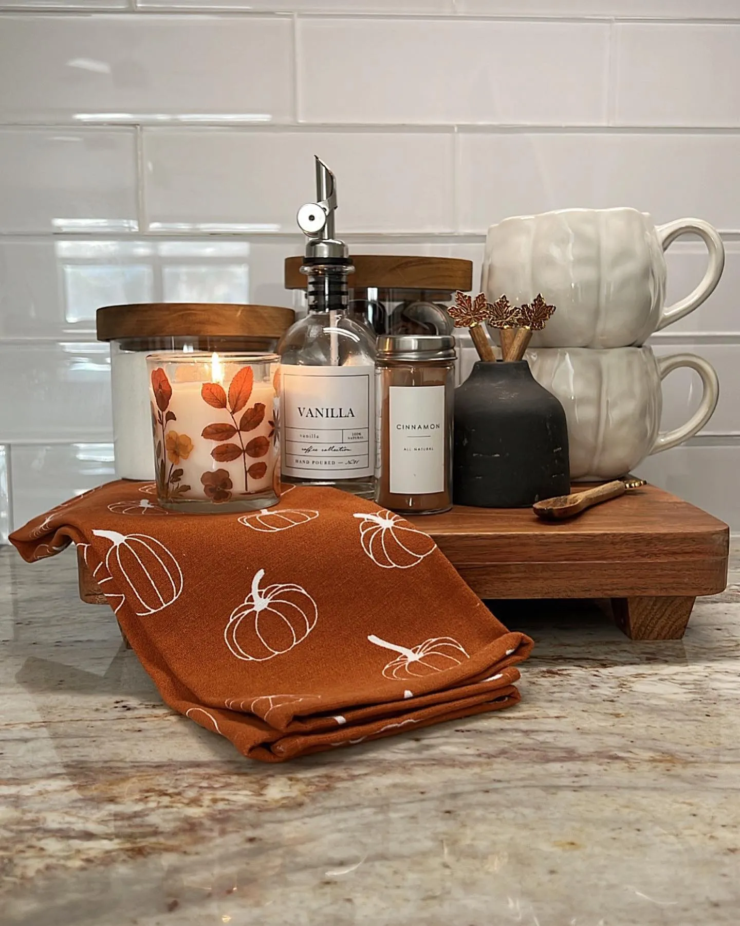 Pumpkin Candle Counter Display