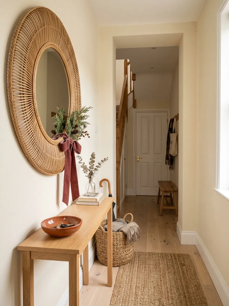 Rattan Mirror Ribbon Frame