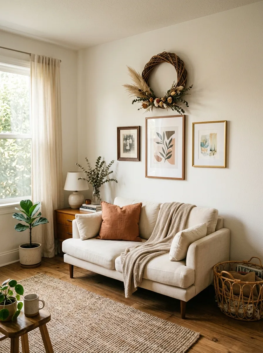 Rattan Wreath Picture Wall