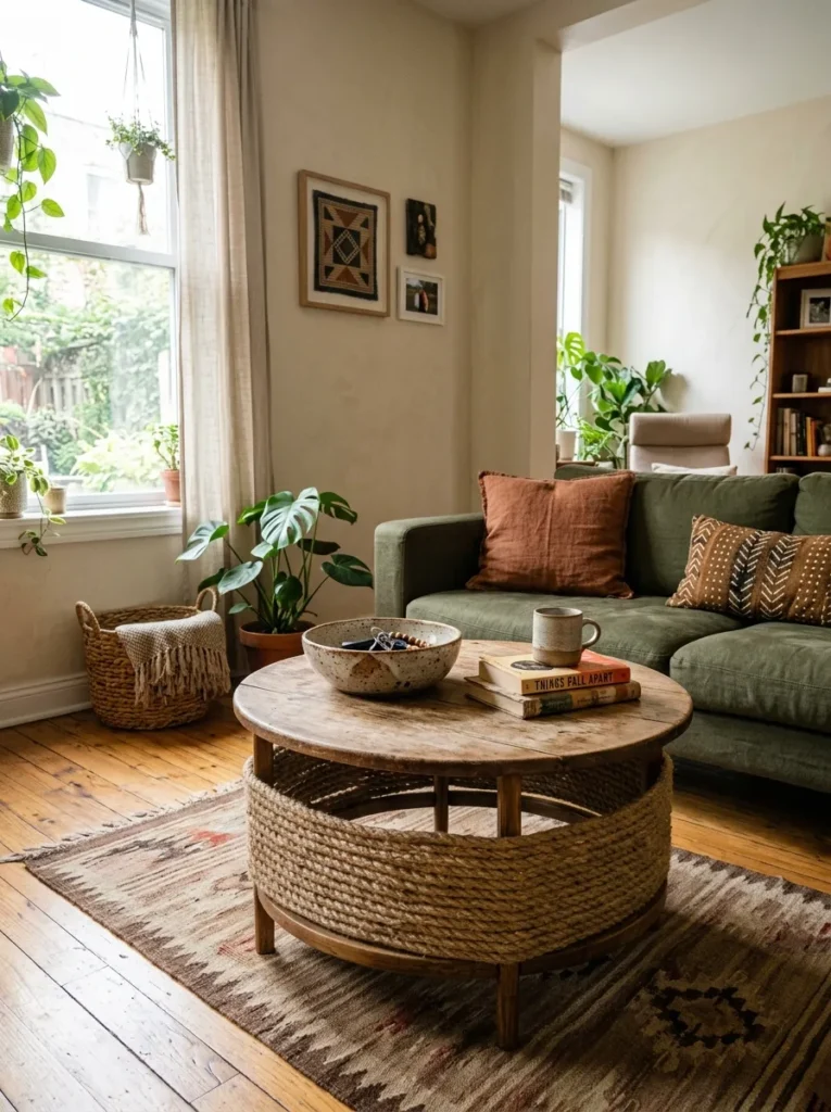 Rope Wrapped Coffee Table Base