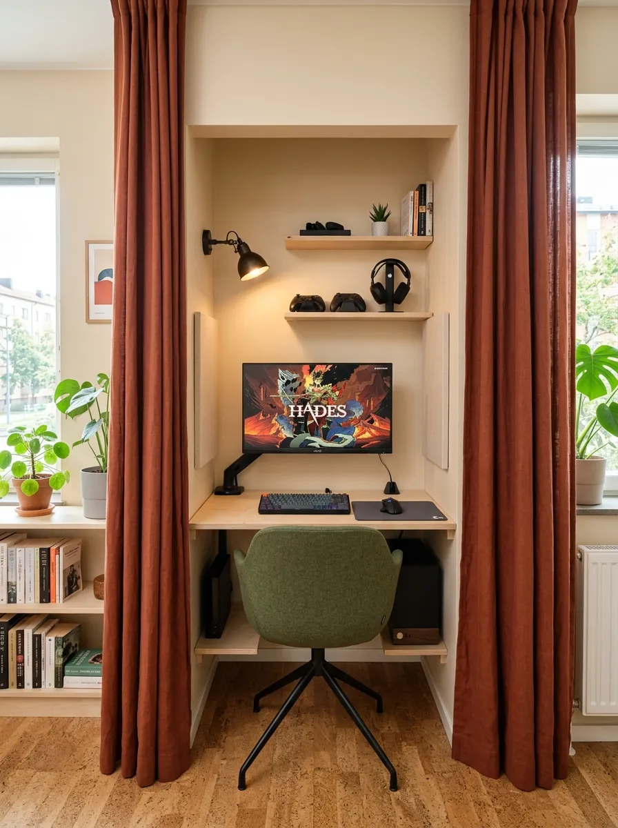 Sliding Curtain Gaming Booth