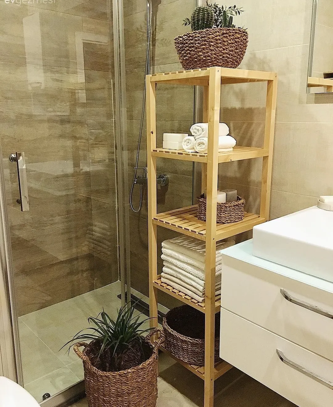 Slim Bamboo Bathroom Shelf