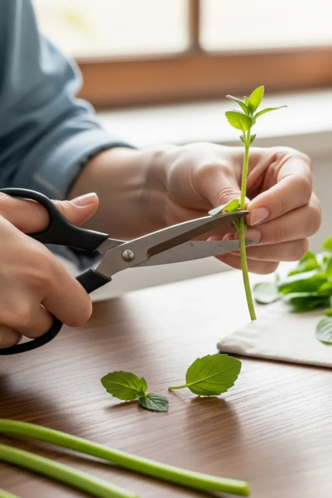Step-by-Step Preparing Herb Cuttings