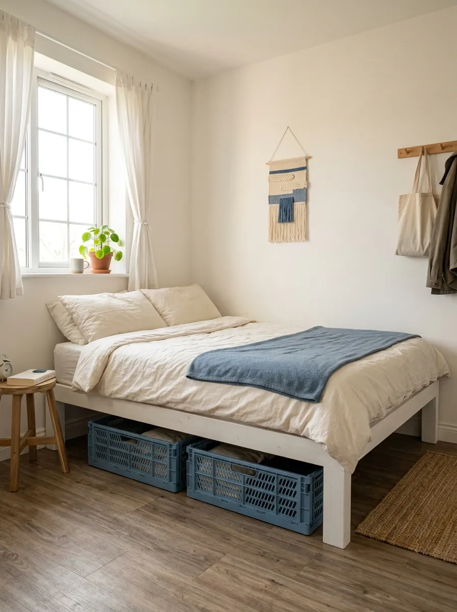 Underbed Storage With Foldable Crates
