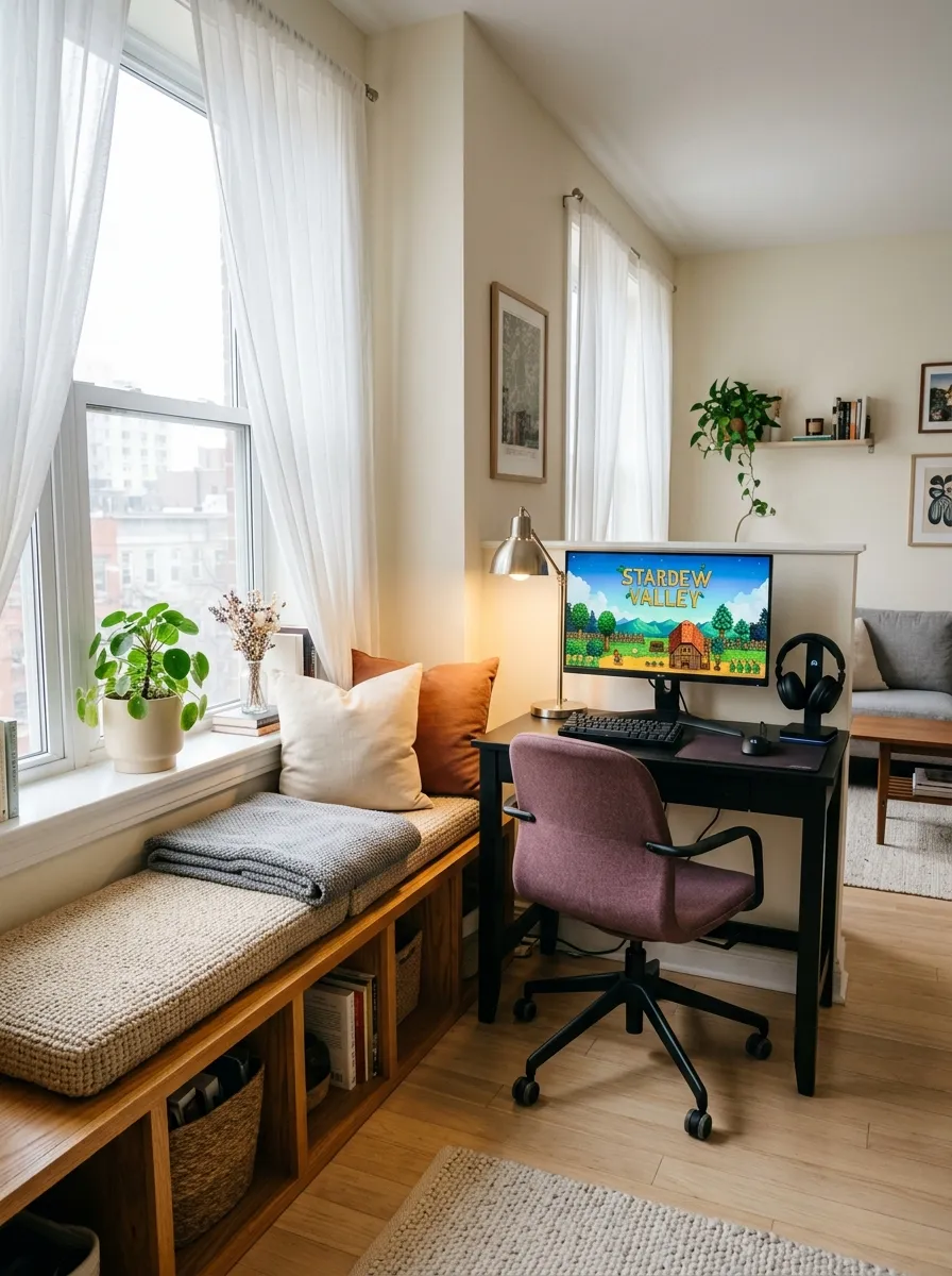 Window Bench Gaming Setup