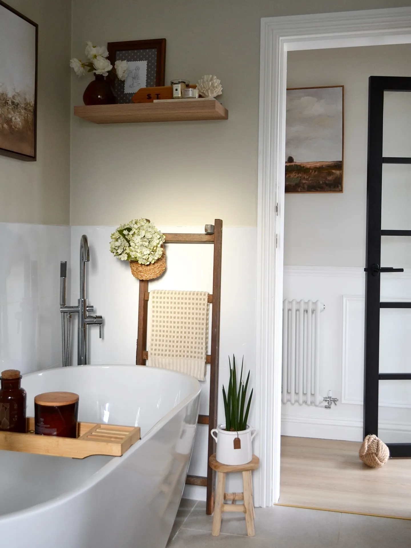 Wooden Bathtub Tray Styling