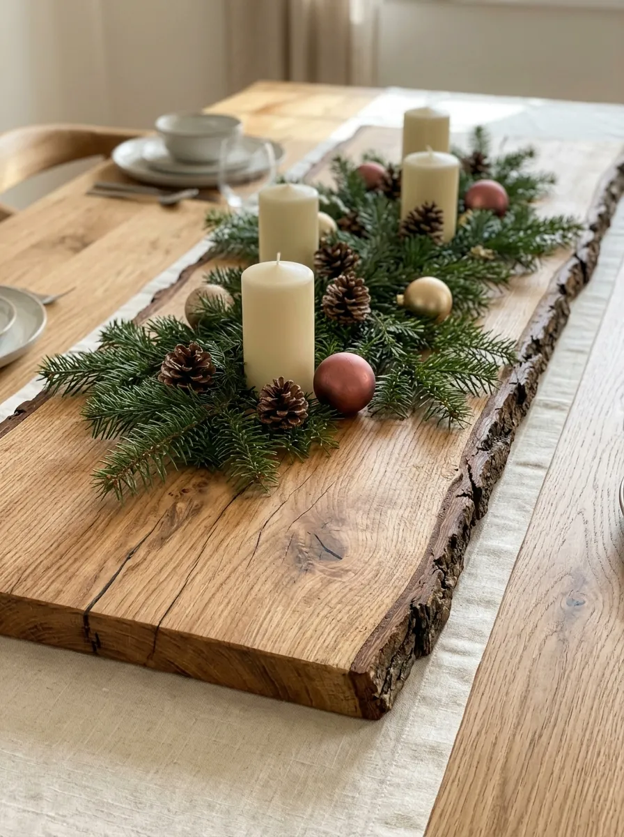 Wooden Slab Christmas Base
