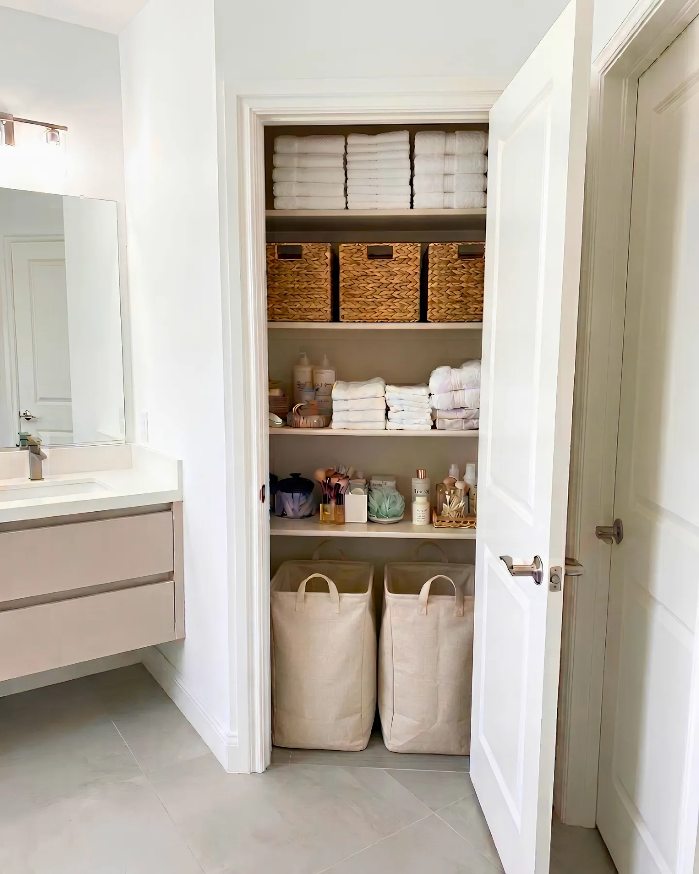 Woven Basket Bathroom Closet